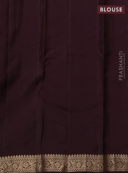Pure kanchipuram silk saree coffee brown with zari woven buttas and zari woven border