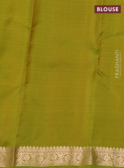 Pure kanchipuram silk saree light green with zari woven buttas and zari woven border