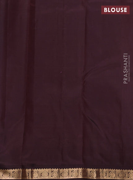 Pure kanchipuram silk saree onion pink and coffee brown with allover zari woven buttas and small zari woven border