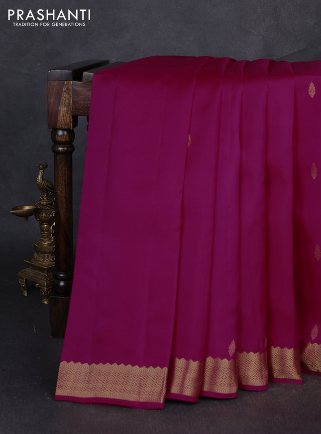 Pure kanchipuram silk saree pink and light green with zari woven buttas and zari woven border