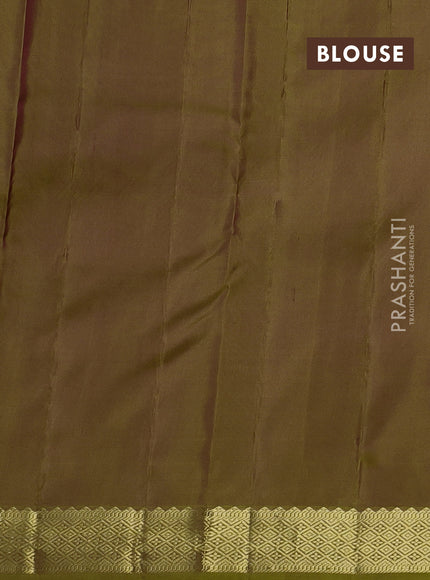 Pure kanchipuram silk saree pink and light green with zari woven buttas and zari woven border