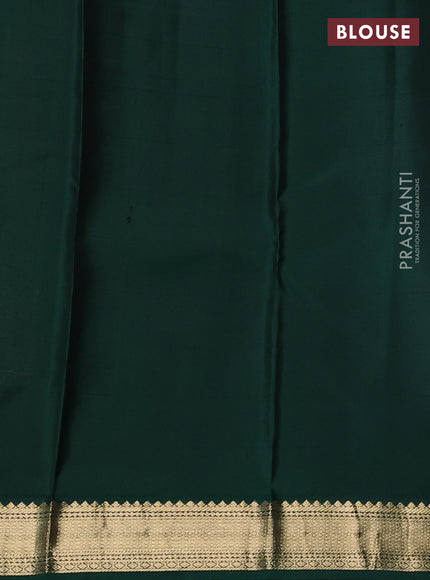 Pure kanchipuram silk saree beige and green with allover checks & zari woven buttas and zari woven border