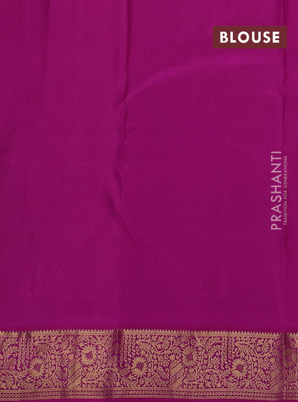 Pure kanchipuram silk saree dual shade of pink and pink with allover zari woven buttas and zari woven border