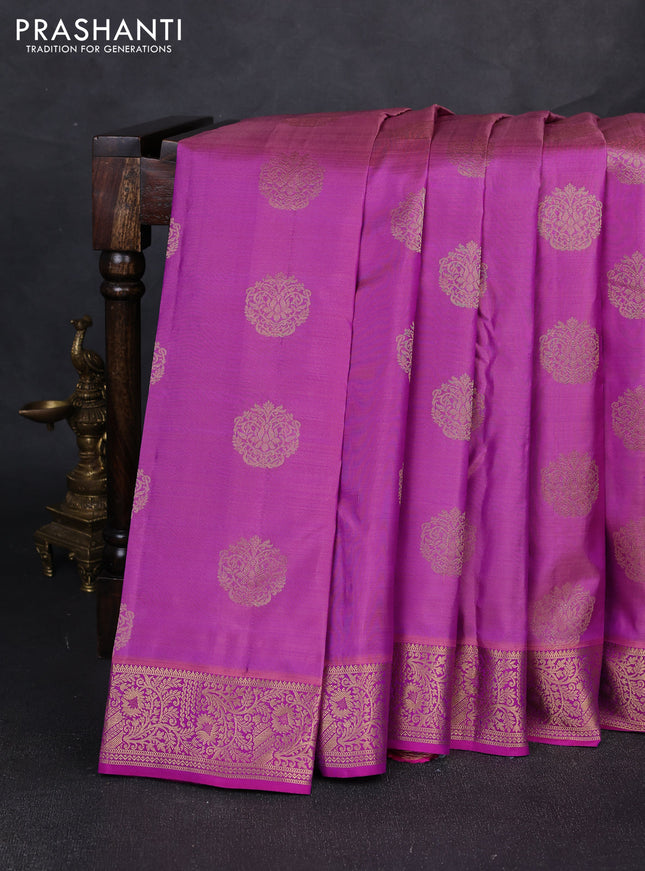 Pure kanchipuram silk saree pink with allover zari woven buttas and zari woven border