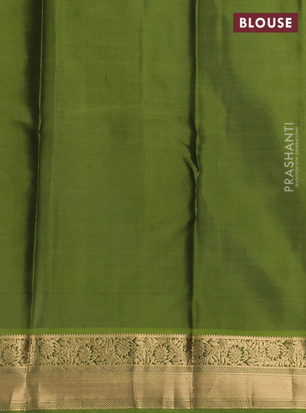 Pure kanchipuram silk saree deep maroon and light green with allover zari weaves & buttas and zari woven border