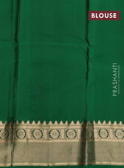 Pure kanchipuram silk saree deep maroon and green with zari woven butttas and zari woven border