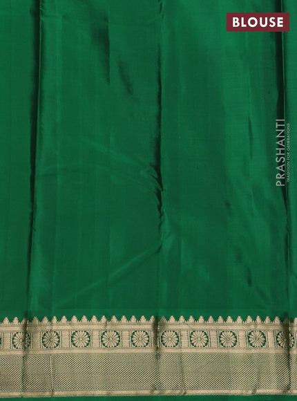 Pure kanchipuram silk saree light green and green with zari woven butttas and zari woven border