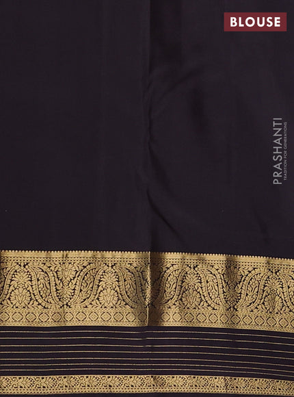 Pure kanchipuram silk saree grey and coffee brown with zari woven buttas and zari woven korvai border