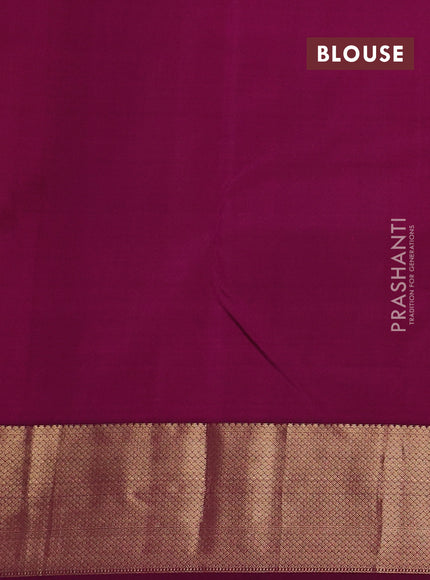 Pure kanchipuram silk saree pink and wine shade with zari woven buttas and zari woven korvai border