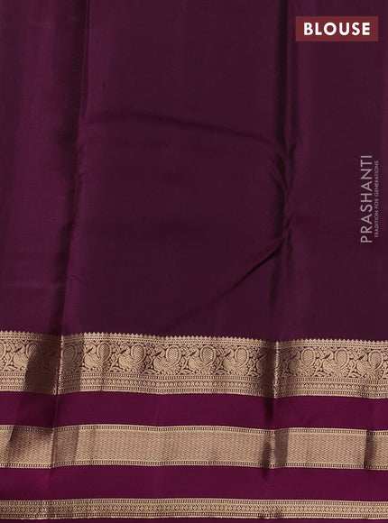 Pure kanchipuram silk saree pastel purple and purple with allover zari weaves & buttas and long zari wovemn border