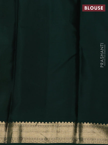 Pure kanchipuram silk saree light green and bottle green with allover checks & zari woven buttas and zari woven korvai border