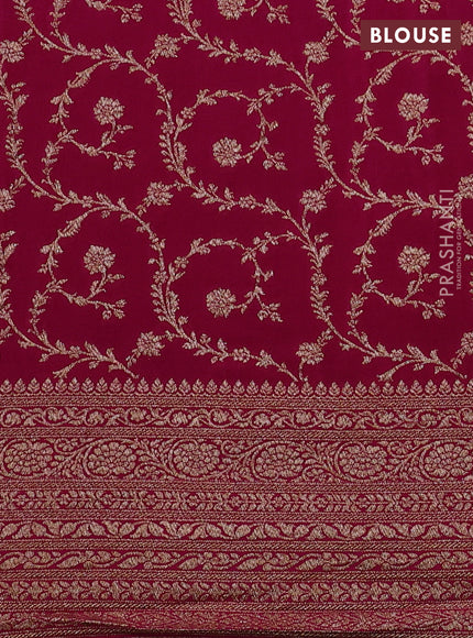 Banarasi crepe saree purple and pink with allover thread & zari woven buttas and woven border