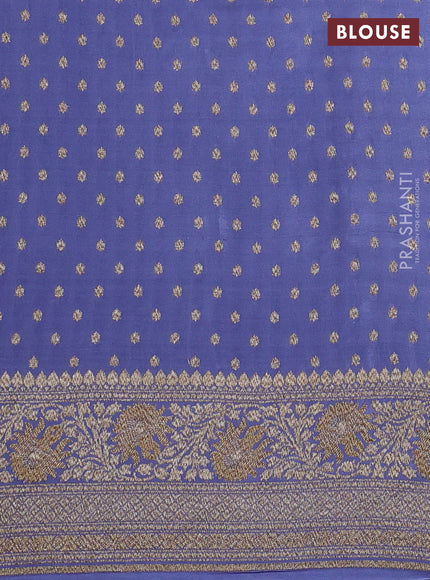 Banarasi crepe saree lavender with allover thread & zari woven floral weaves and woven border