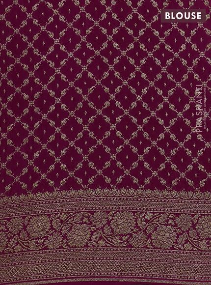 Banarasi crepe saree purple and pink with allover thread & zari woven buttas and woven border