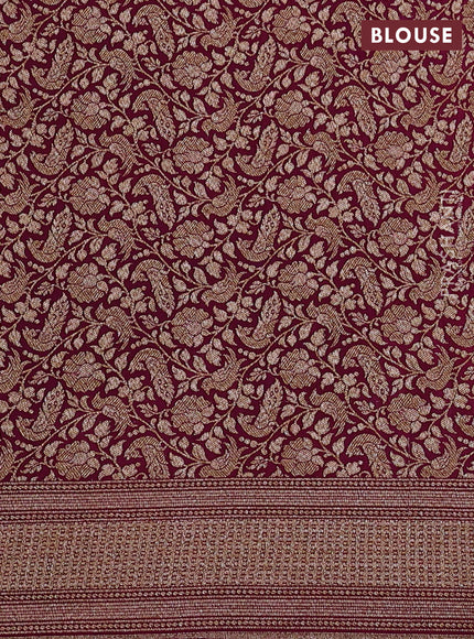 Banarasi crepe saree pastel green and pink with allover thread & zari woven buttas and woven border
