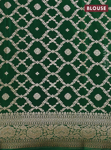 Banarasi crepe saree purple and green with allover thread & zari woven buttas and woven border