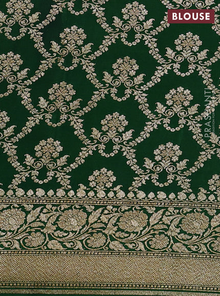 Banarasi crepe saree yellow and green with allover thread & zari woven buttas and woven border
