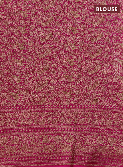 Banarasi crepe saree purple and pink with allover thread & zari woven buttas and woven border
