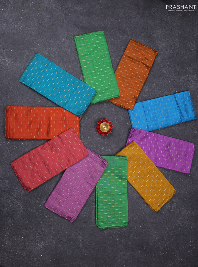 Raw silk blouse bits multi colour and Pack of 10