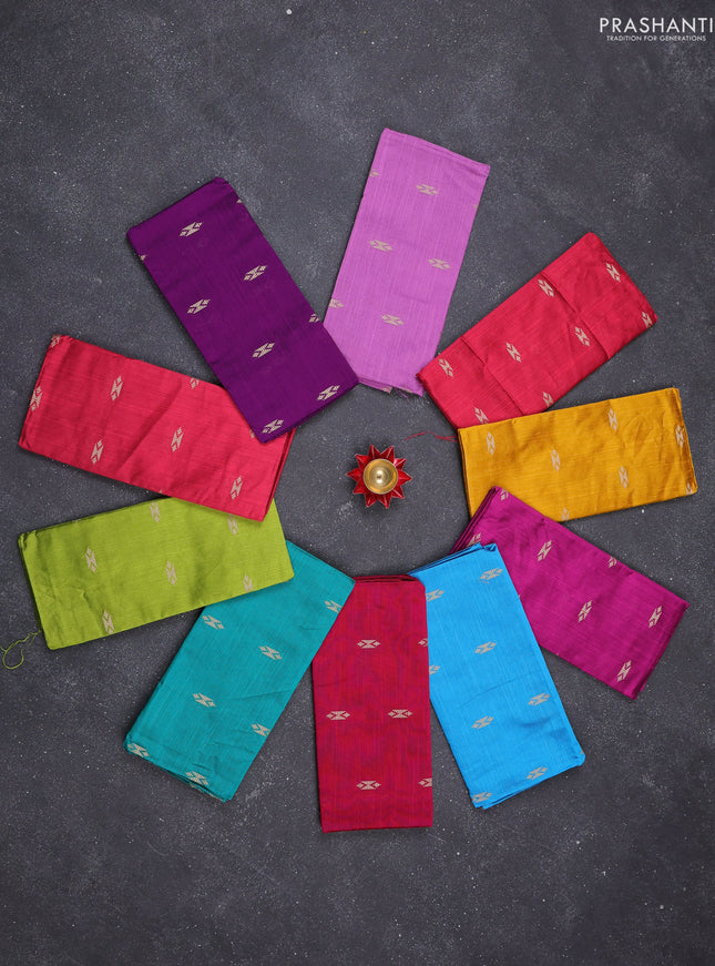 Raw silk blouse bits multi colour and Pack of 10