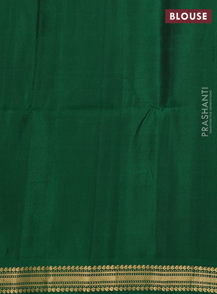 Pure soft silk saree rust shade and green with zari woven buttas and small zari woven border