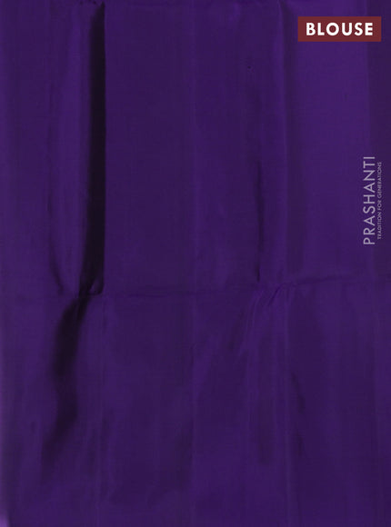 Pure soft silk saree violet with allover zari woven buttas in borderless style