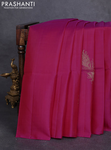 Pure soft silk saree pink with allover zari woven buttas in borderless style