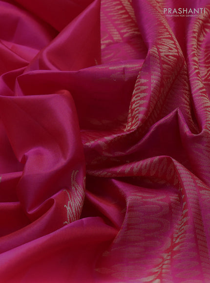 Pure soft silk saree pink with allover zari woven buttas in borderless style