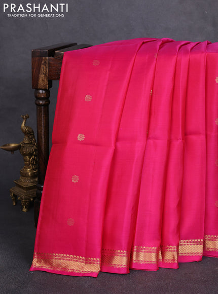 Pure soft silk saree pink with allover zari woven buttas and zari woven border
