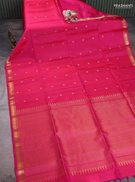 Pure soft silk saree pink with allover zari woven buttas and zari woven border