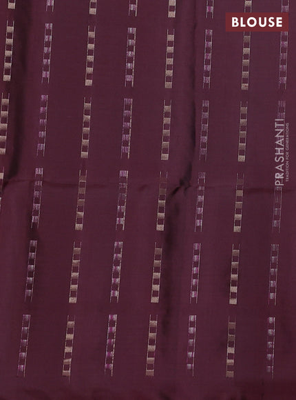 Pure soft silk saree deep maroon with allover box type zari woven buttas in borderless style