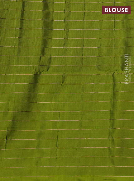 Pure soft silk saree purple and light green with allover zari checks & buttas and piping border
