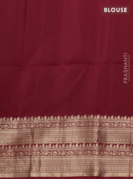 Pure soft silk saree maroon with zari woven floral buttas and zari woven border