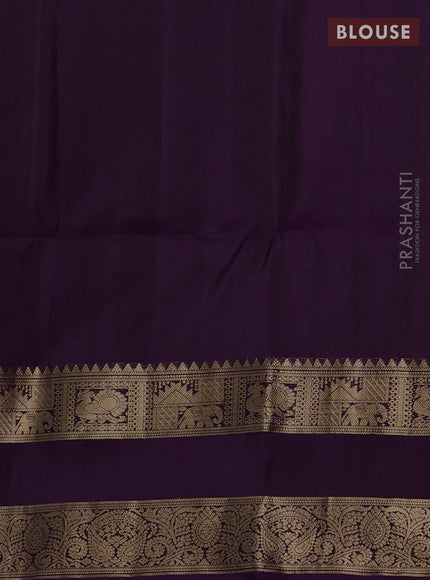 Pure soft silk saree purple with zari woven buttas and rettapet zari woven border