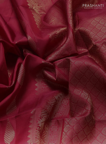 Pure soft silk saree maroon with allover zari woven buttas and rettapet zari woven border
