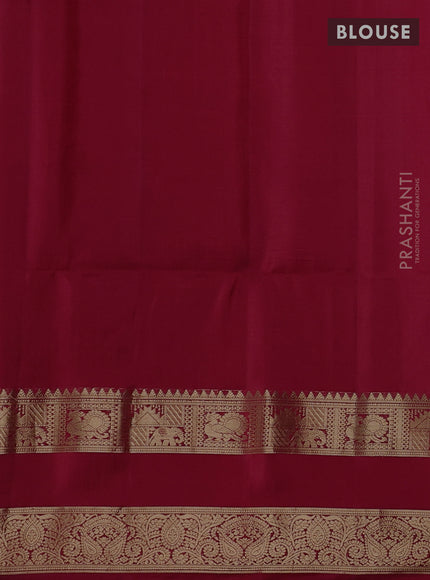 Pure soft silk saree maroon with allover zari woven buttas and rettapet zari woven border