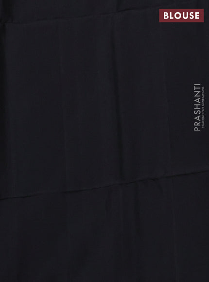 Pure soft silk saree black with zari woven buttas in borderless style