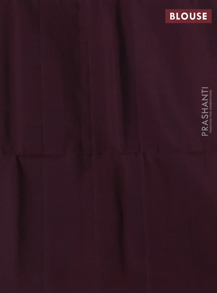 Pure soft silk saree deep maroon with zari woven buttas in borderless style