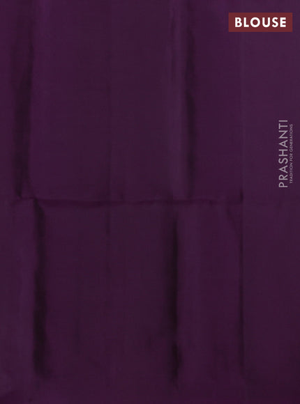 Pure soft silk saree deep purple with zari woven buttas in borderless style