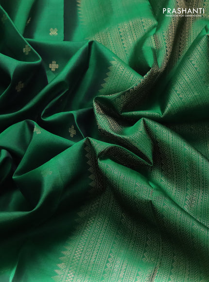 Pure soft silk saree green with zari woven buttas and zari woven border