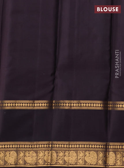 Pure soft silk saree teal green and coffee brown with zari woven buttas and rettapet zari woven border