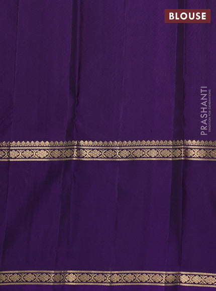 Pure soft silk saree light pink and violet with allover zari weaves & buttas and long rettapet zari woven border