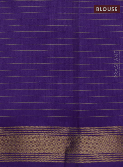 Pure soft silk saree violet with allover checks & zari buttas and zari woven border