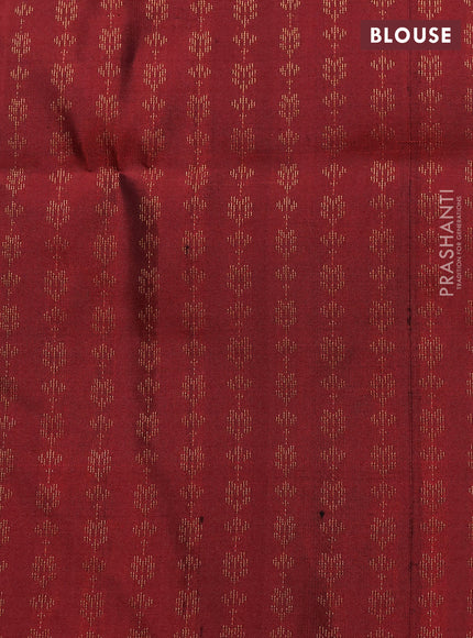 Pure soft silk saree green and maroon with zari woven buttas and rich zari woven border