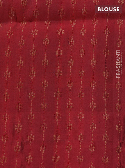 Pure soft silk saree elaichi green and maroon with zari woven buttas and rich zari woven border