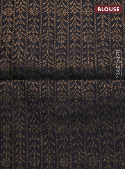 Pure soft silk saree maroon and black with zari woven buttas and rich zari woven border