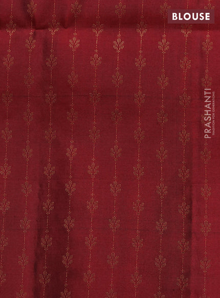 Pure soft silk saree mehendi green and maroon with zari woven buttas and rich zari woven border