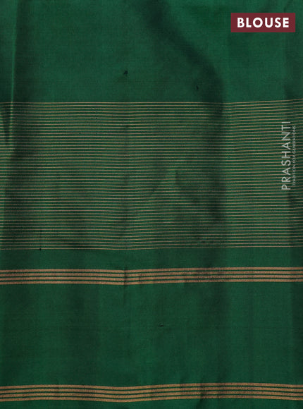 Pure soft silk saree blue and green with allover thread woven checked pattern and rettapet zari woven border