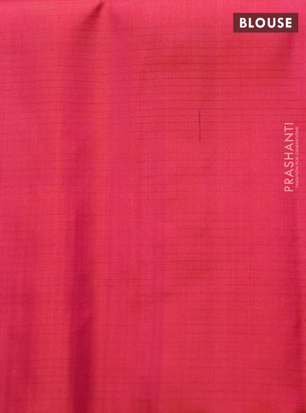 Pure soft silk saree green and dual shade of pink with allover thread & zari weaves in borderless style