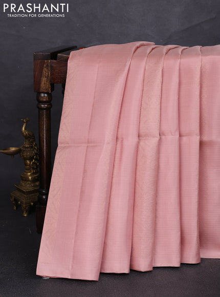 Pure soft silk saree pastel pink and dual shade of pinkish orange with allover thread & zari weaves in borderless style